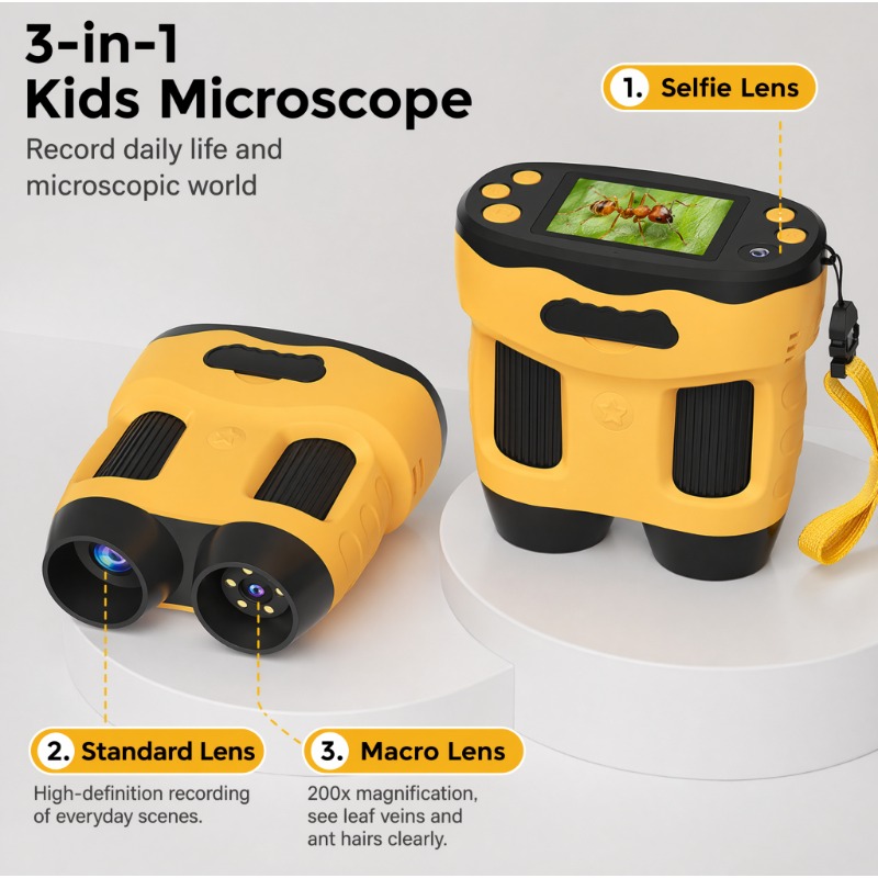 Kids Toys Top View - Microscopio Digitale 4K 1000X per Bambini
