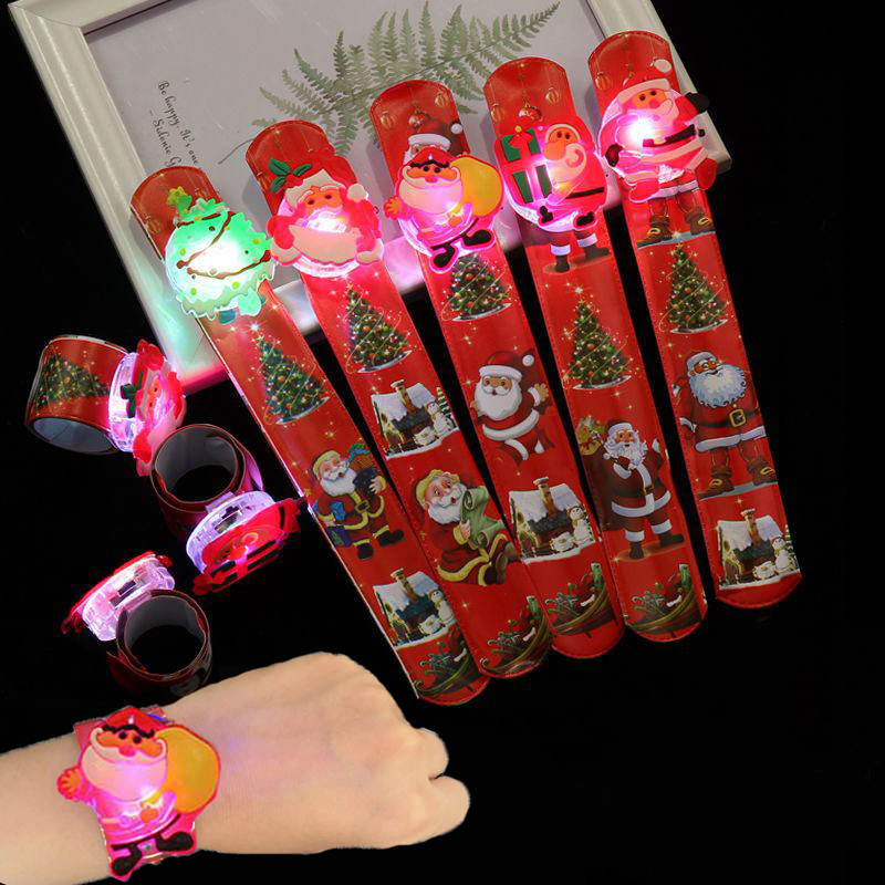 Kids Toys Xmas 2025 - 5/10/20PCS braccialetto incandescente di natale Slap