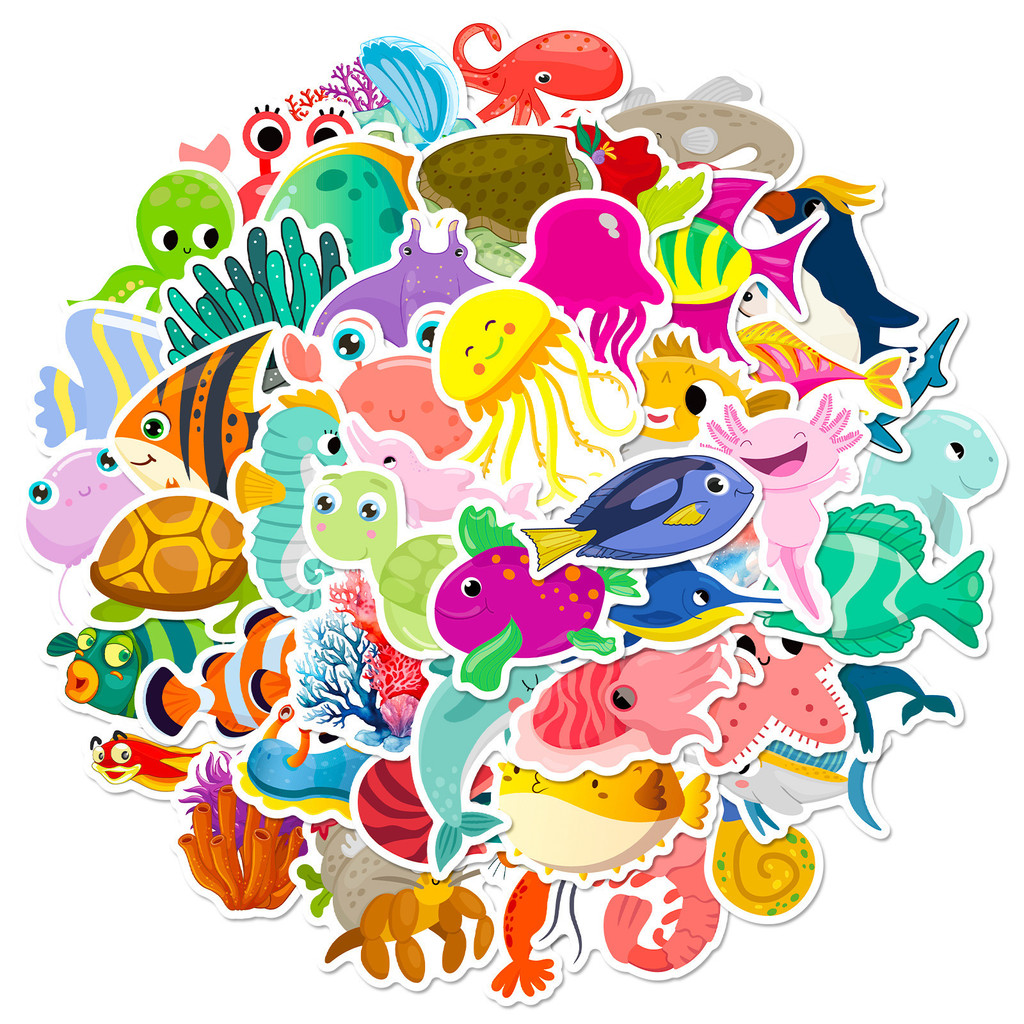 50 adesivi con animali marini, - Kids Toys Store recensione e prezzo