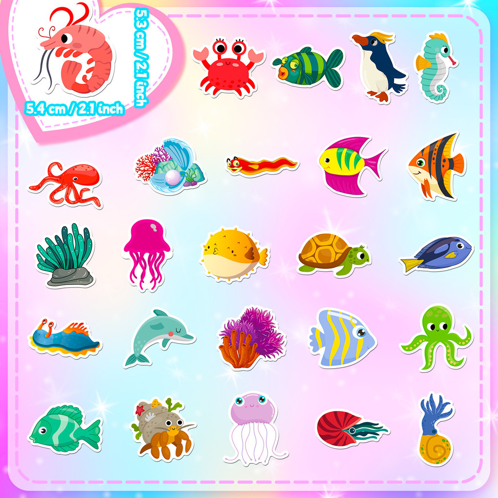 50 adesivi con animali marini, - Kids Toys Store recensione e prezzo